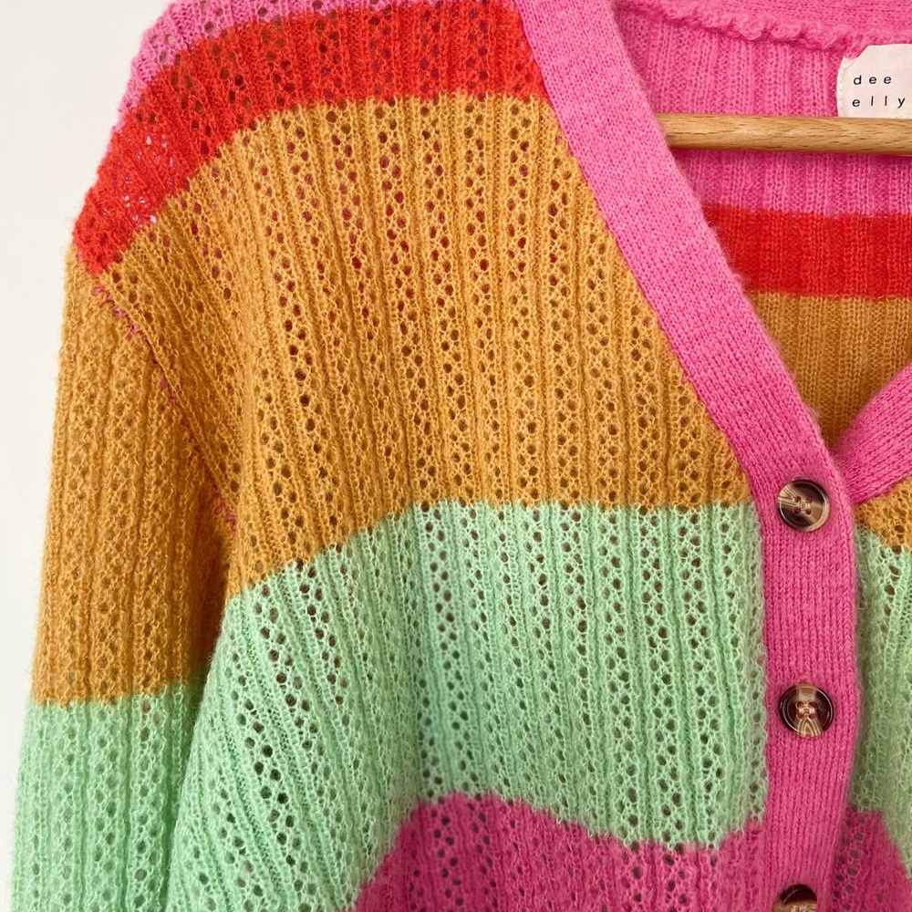 Urban Outfitters Striped Cropped Cardigan - Picture 2 of 3